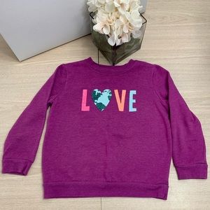 Cat & Jack Girls Purple Love Sweatshirt